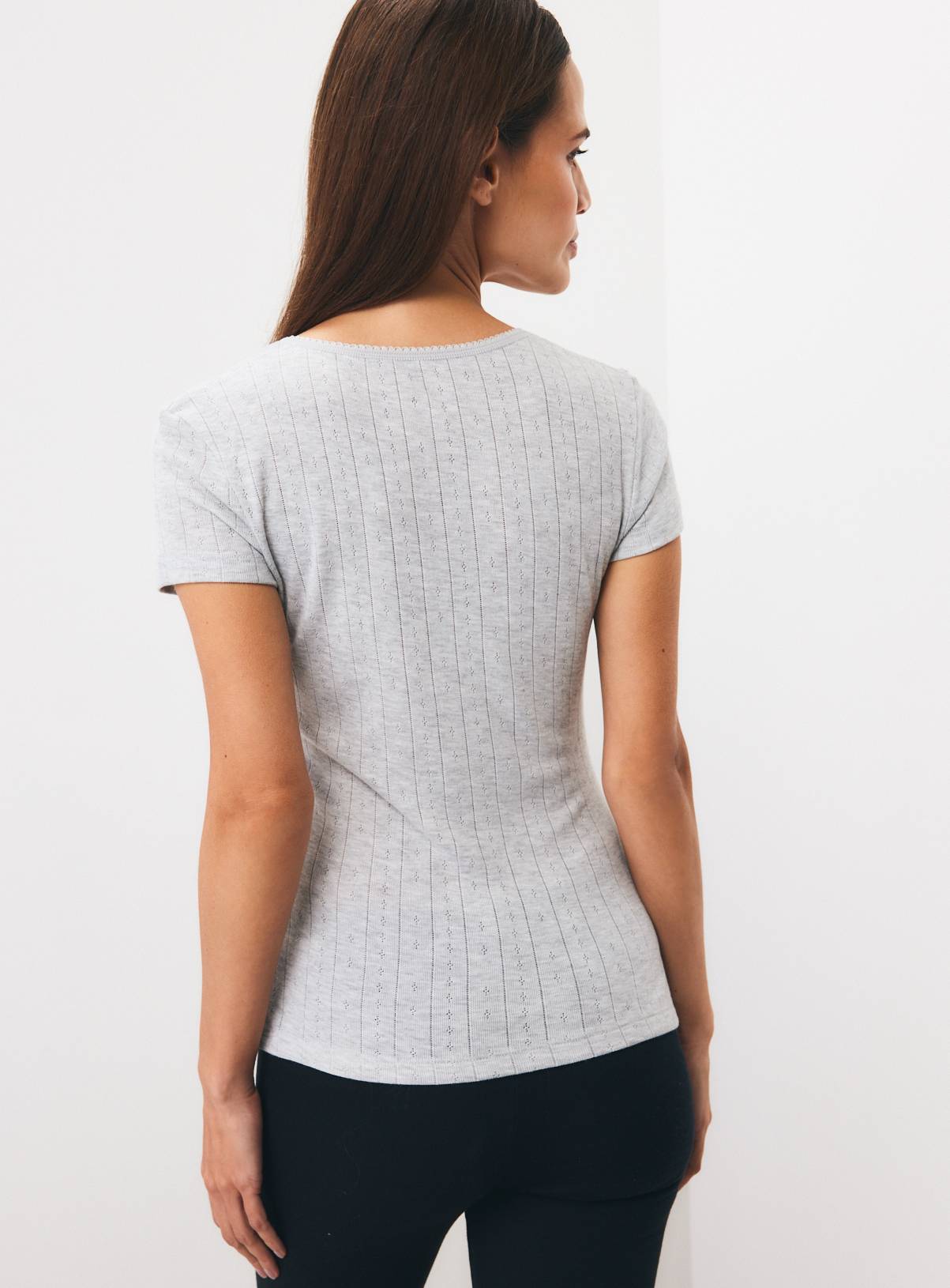 Grey & Black Thermal Short Sleeve Tops 2 Pack XS - Image 5